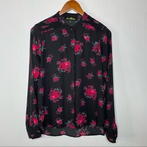 Sam Edelman Floral Long Sleeve Blouse Small‎
